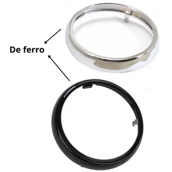 Aro de Farol YES, Suzuki 125 Preto e Cromado