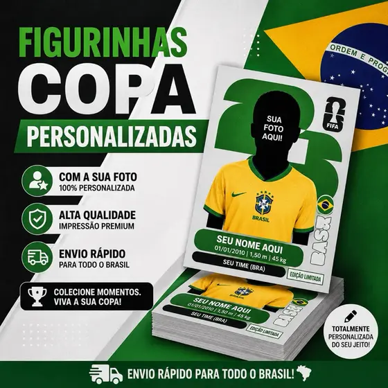 Figurinhas Copa Personalizadas do seu jeito(Edição ilimitada) 2 unidades