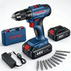 Parafusadeira Furadeira Elétrica 48V Parafusadeira ZOWSBB 2 baterias Furadeira de Impacto profissional