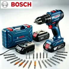 Parafusadeira Furadeira Multifuncional Original Bosch 48V acompanha 2 baterias maleta e conjunto completo de acessórios