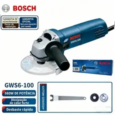 Bosch Esmerilhadeira Lixadeira Angular GWS6-100  980W 110v/220v 11000rpm+Caixa de papel