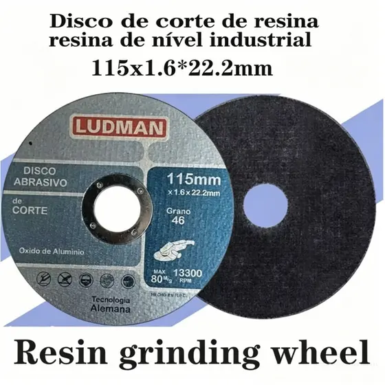 Disco De Corte Abrasivo De 4.5 " 115x1.6x22mm Para Metal Inox BRAMAR Alemar Roda Fino