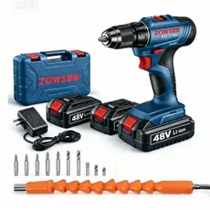 Furadeira/parafusadeira impacto ZOWSBB três funções 48V 1900/RPM capaz de perfurar paredes e cimento