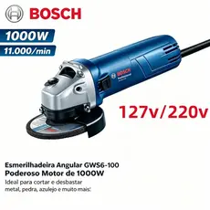 Esmerilhadeira e politriz profissional Bosch Lixadeira de alta potência 980W, linha industrial super durável 127V/220V