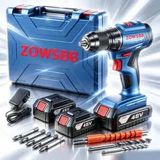 Furadeira parafusadeira furadeira de impacto 48v GSR 185-li elétrica 2 Baterias Profissional ZOWSBB