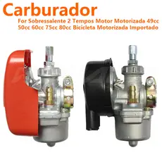 Carburador De Motor De Bicicleta Motorizada Adequado 2-Tempos Com Filtro De Ar 48cc 49cc 50cc 60cc 66cc 80cc At