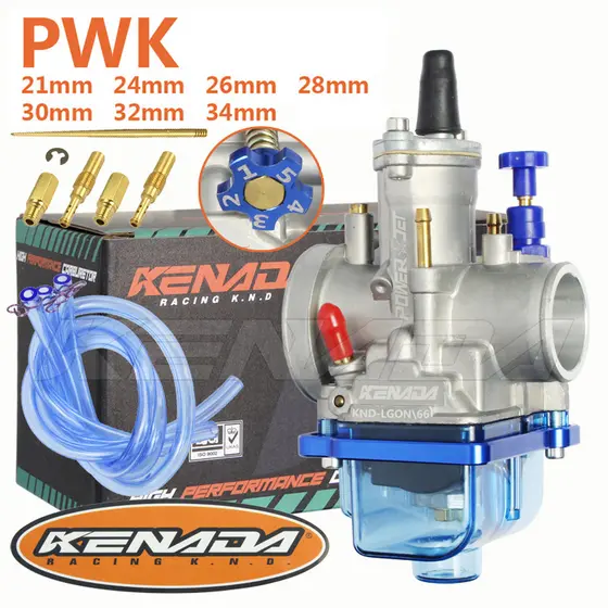 KENADA RACING Carburador Pwk Para Koso Oko Com 100-300cc 24 26 28 30 32 34mmTampa Inferior Azul Transparente