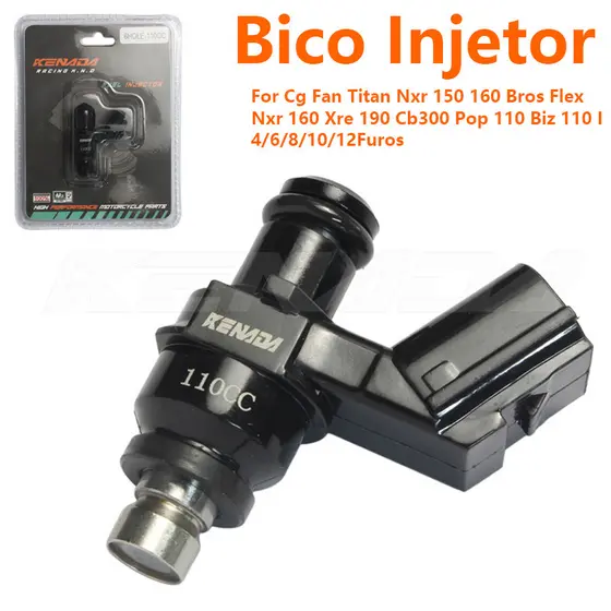 KENADA RACING Bico Injetor Cg Fan Titan Nxr 150 160 Bros Flex Nxr 160 Xre 190 Cb300 Pop 110 Biz 110 I 6/8/10/12 Furos