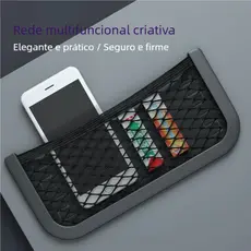 Saco de Rede de Armazenamento Carro – Universal Lado do Assento, Preto, Telefone