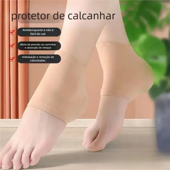 Silicone/Gel Manga Protetora de Calcanhar - Acessório para Alívio de Fascite Plantar Anti-Crack