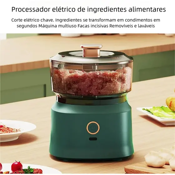 Multifuncional Moedor de Carne Elétrico 350ml - Ideal para Refeições Fáceis