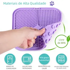 Comedouro Lento Pet – Tapete de Lamber, Reduz Stress e Evita Bagunça
