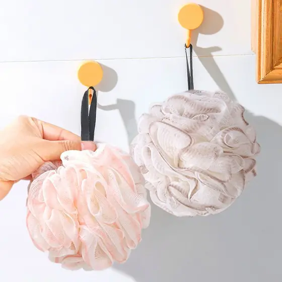 Bola de Chuveiro Soft PE - Pérola Traseira, Design Antiespalhamento para Bolhas e Limpeza com Toalha