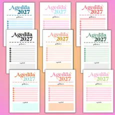 2 Miolos de Agenda 2027 com Capa / 1DPP ou 2PP - Diversas Cores