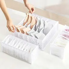Kit 3 Organizador Estampa Floral para Calcinha Sutiã Meias Cuecas Ideal para Gavetas/Guarda Roupa