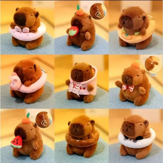 Chaveiro Capybara Kawaii – Capivara de Pelúcia Fofa Pingente para Bolsa e Mochila