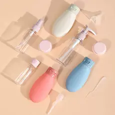 Itens Viagem Reutilizável 11 Peças Com Necessaire Frascos De Silicone E Spray Para Shampoo E Cremes