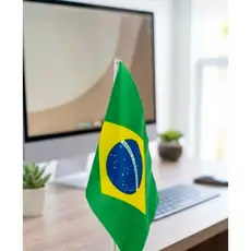 Bandeira Do Brasil 30x40cm Com Clip De Pressão Carro Janela Mesa Dupla Face Copa E Eleições