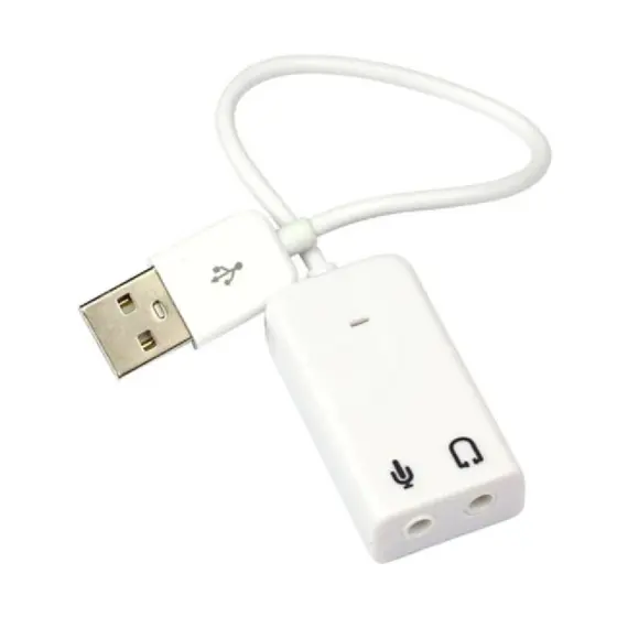 Placa De Áudio 7.1 Adaptador P2 para USB Fone