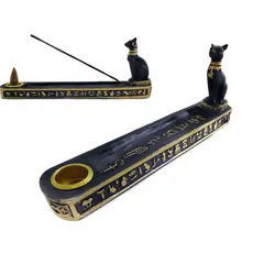 Incensário Egípcio Gato Bastet Incenso Pailito e Cone