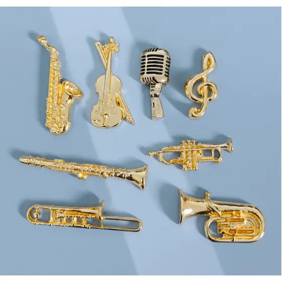 Broche De Instrumento Musical Camisa Alfinete De Segurança Saxofone Medalha Acessórios De Roupas
