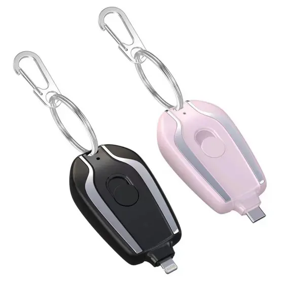 Carregador de Celular de emergência portátil chaveiro 1500 mah para iphone ou android