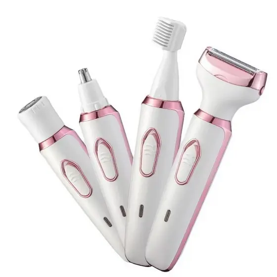 Barbeador Elétrico 4 Em 1 Para Mulheres Remoção De Pelos Corporais feminino/aparador de pelos do nariz e sobrancelhas