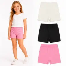 Short Boxer Infantil Curto Cotton Menina 96%Algodão Ideal para Usar com Saias e Vestidos Tam 2 ao 12