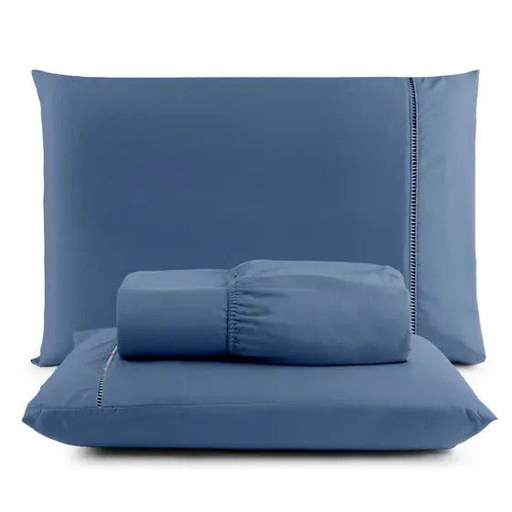 LENÇOL COM ELÁSTICO + FRONHA 400 FIOS CAMA SOLTEIRO  - VIÚVA - CASAL - QUEEN - KING - SUPER KING