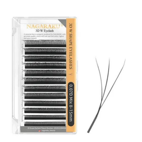 NAGARAKU W Extensões De Cílios Em Forma 3D Mega Volume Falsos