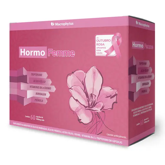 HormoFemme 60 cápsulas (Borragem, Prímula, Triptofano e Vitaminas)