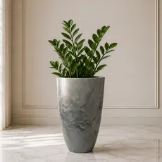 Vaso Decorativo Ibiza Bojo Slim 40x25 Marmorizado Luxo Para Sala e Jardim