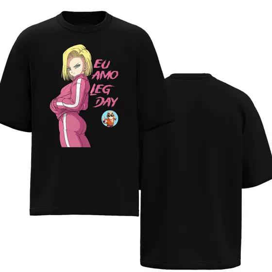 Camiseta Oversized Unissex Eu Amo Leg Day Treino Musculação 100% Algodão
