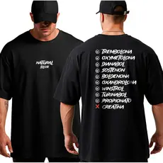 Camiseta Oversized Memes Suplementos Musculação Grande Algodão Treino Streetwear Academia