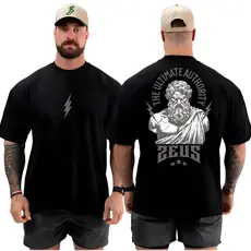 Camiseta Camisa Oversized Top para Academia Musculação Zeus Branca Streetwear 100% Algodão