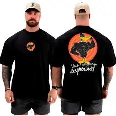 Camiseta Oversized Academia Frango Desprezível para Treino Musculação Streetwear Larga 100% Algodão