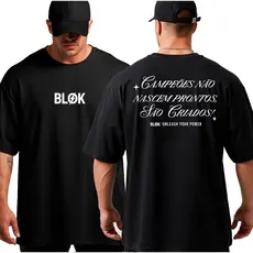 Camiseta Oversized Unissex Campeões Academia Treino Algodão