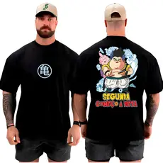 Camiseta Camisa Oversized Top para Academia Treino Segunda Começo a Dieta Streetwear 100% Algodão
