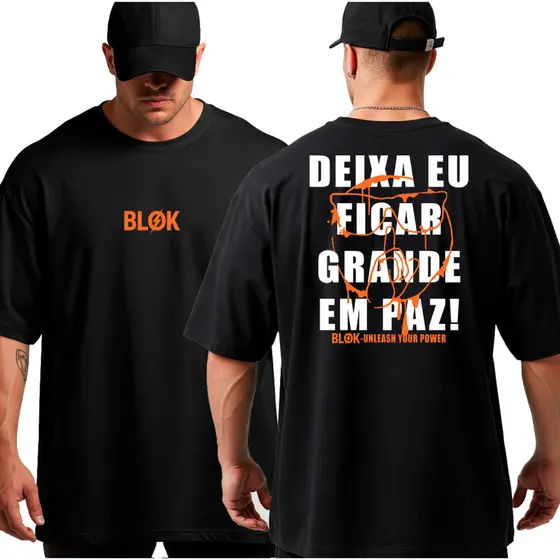 Camiseta Oversized Academia Várias Frases Estampada para Treino Musculação Streetwear 100% Algodão