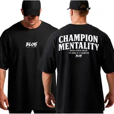 Camiseta Oversized Mentalidade Campeão Musculação Grande Algodão Treino Streetwear Academia