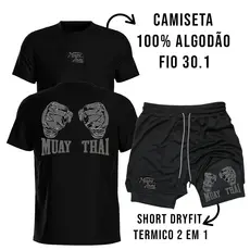 Kit Masculino Camiseta de Algodão + Bermuda Dry Fit para Treino