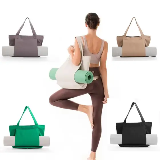 Yoga Pilates Esteira Saco De Lona Bolsa Ombro Exercício Ao Ar Livre Engrenagem Viagem Cinza/Caqui/Bege/Verde/Preto