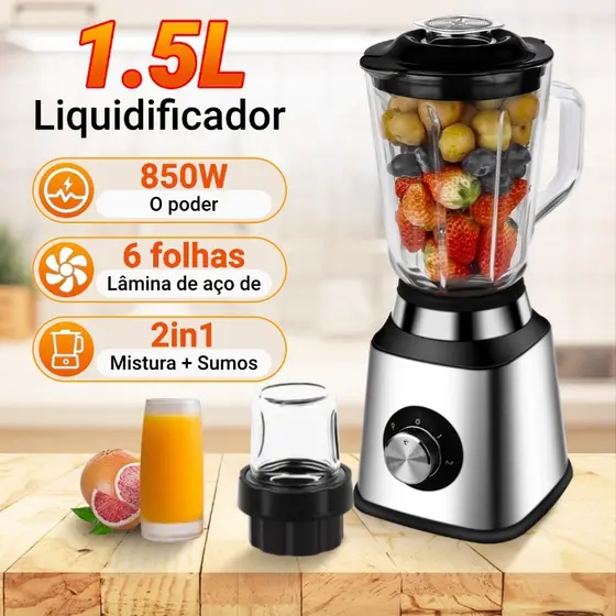 Liquidificador de vidro copo coisas de cozinha 850W 1.5L Espremedor mixer 2 em 1 extrator de frutas