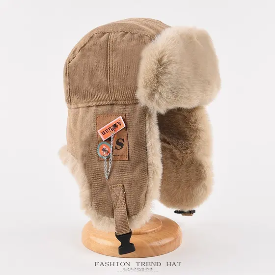 Chapéu Bomber Masculino Feminino Grosso Quente Russo Ushanka De Pele Moda Masculina Inverno Preto Cinza Earflap Esqui Bo