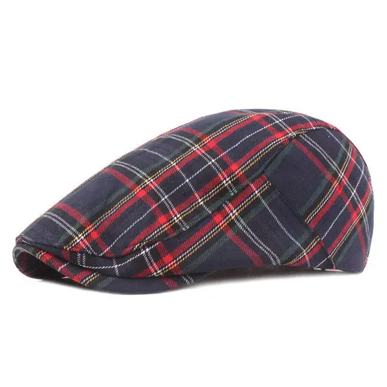 Boina Bonés Para Mulheres Masculino Boné De Pico Vintage Unissex Jeans Boinas Jornaleiro Chapéu Xadrez Ajustável
