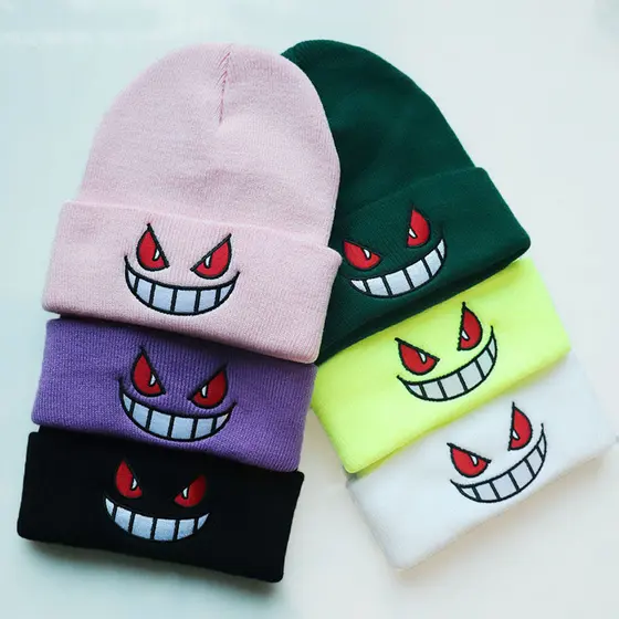 Gorro Unissex De Inverno Ao Ar Livre Com 6 Estilos Para Chapéu Capuz Gengar De Malha Chapéus Casuais De Halloween