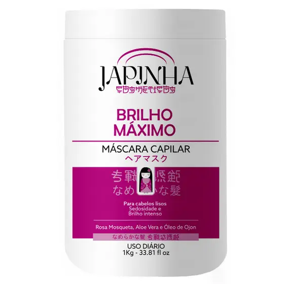 Máscara Brilho Máximo Japinha | Hidratação Profunda e Efeito Liso Prolongado!! 💝