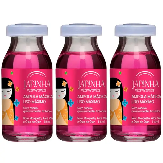 Kit 3X Japinha Ampola Mágica – Reparação Instantânea Para Cabelo Pós Química