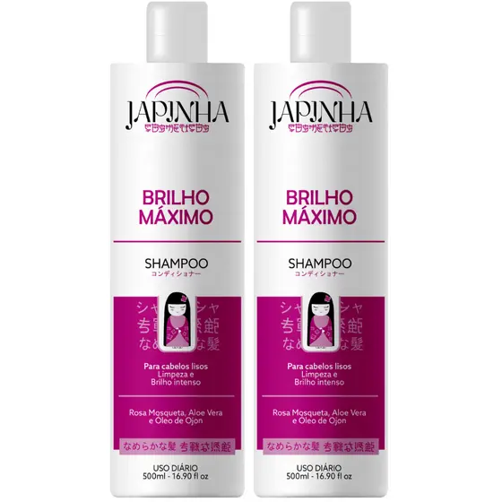Kit 2X Shampoo Brilho Máximo - Cabelos Fortes, Macios e Brilhantes