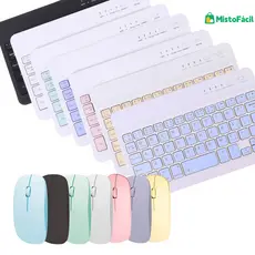Kit de teclado e teclado sem fio Bluetooth Macaron Color, adequado para PC, iPad, Tablet PC e Laptop&Mouse pad